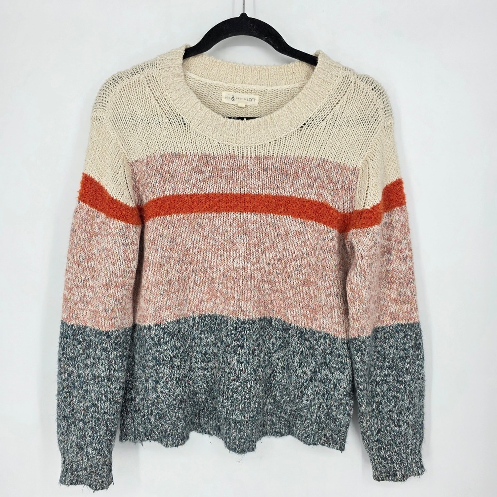 Lou & Grey for Loft Colorblock‎ Striped Knit Sweater Size S